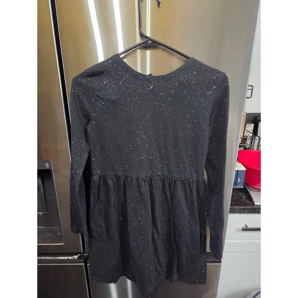 Black Glitter Long Sleeve Dress - GAP - XXL (14)